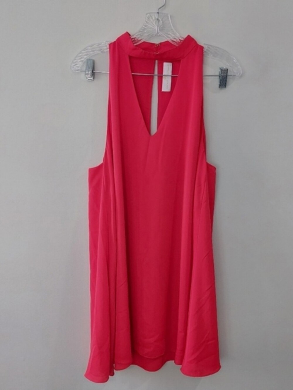 Amanda Uprichard Dress Medium Red Mini Halter Neckline Sleeveless Keyhole